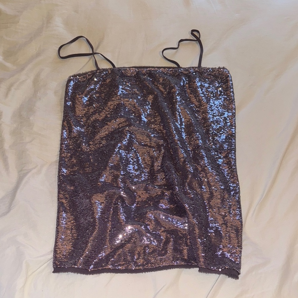 Glamorous Sequin Spaghetti Strap Top